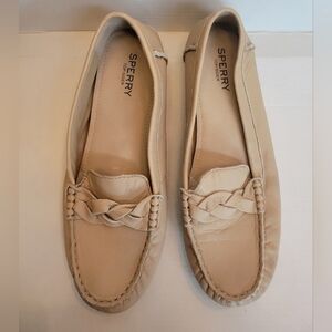 SPERRY Top-Sider Womens Linen Bridge Driving Leather Loafer Slip-on Size 7M